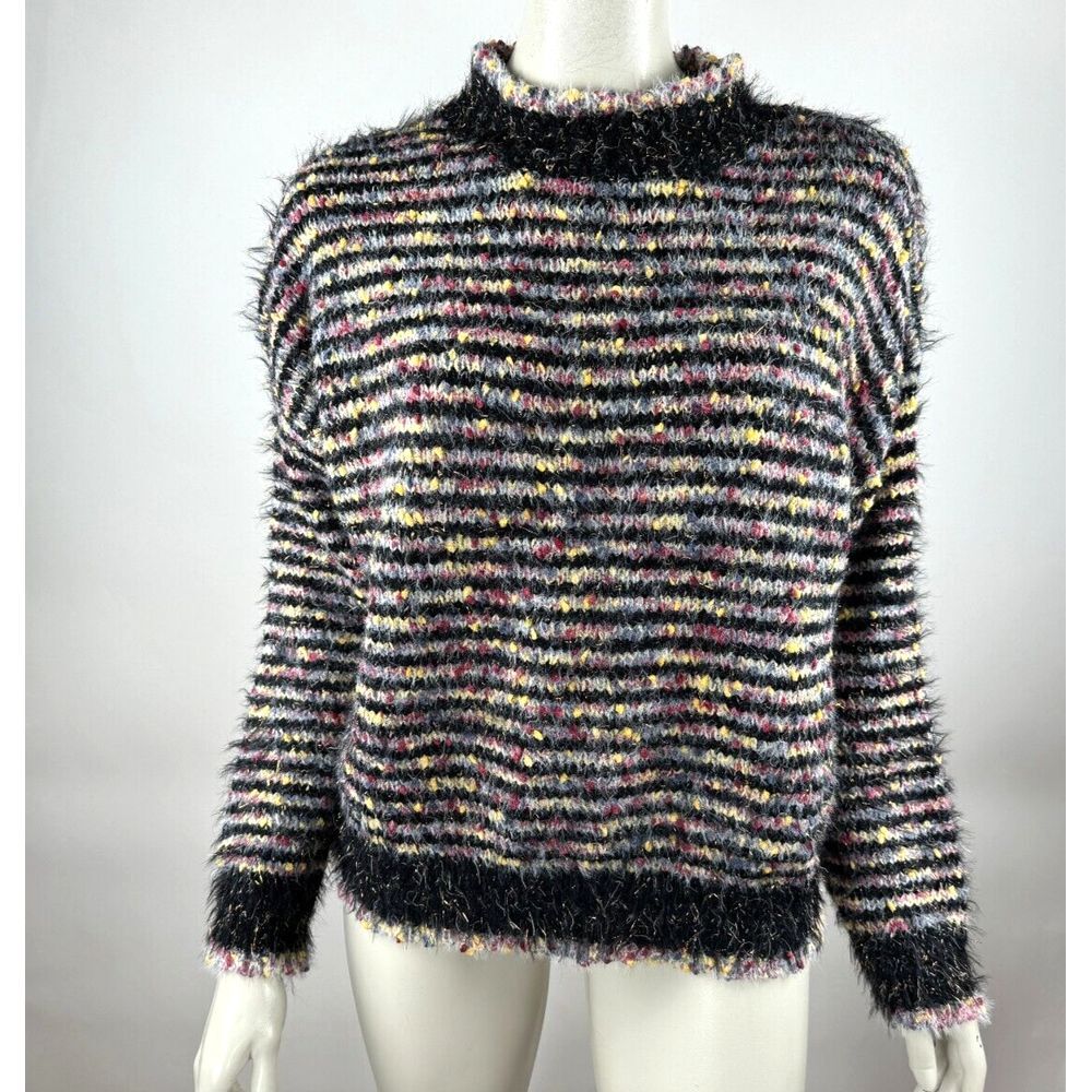 Anthropologie Raga Striped Sweater Women M EUC $140 Long Sleeve Stretch Pullover